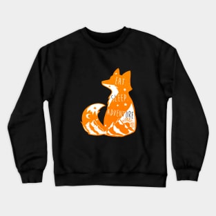 fjallraven - fox of adventure eat and sleep black Crewneck Sweatshirt